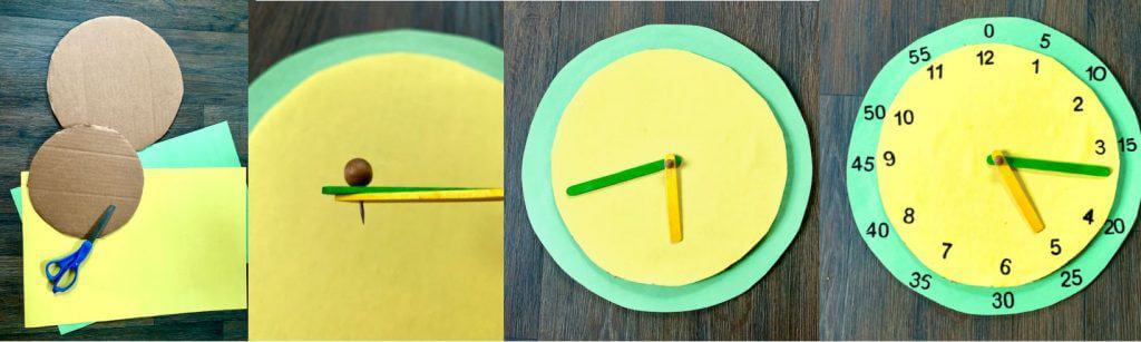 faire une horloge en carton pour apprendre l'heure