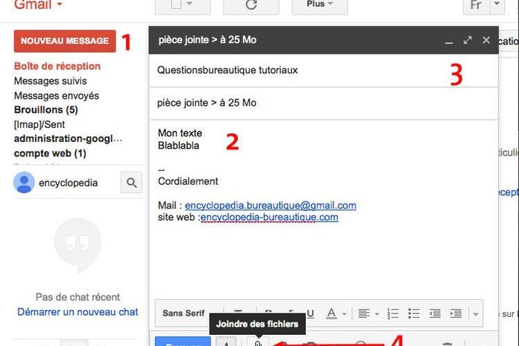 Comment envoyer un gros fichier par Gmail