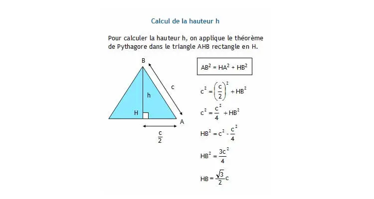 Comment calculer la hauteur dun triangle equilateral